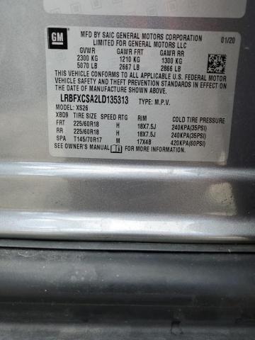 LRBFXCSA2LD135313 - 2020 BUICK ENVISION ESSENCE Մոխրագույն լուսանկար 13