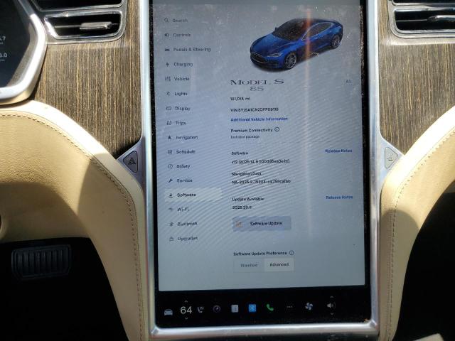 5YJSA1CN2DFP09118 - 2013 TESLA MODEL S ლურჯი ფოტო 9