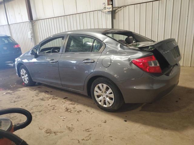 19XFB2F51CE372140 - 2012 HONDA CIVIC LX GRAY photo 2