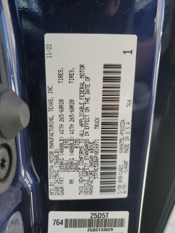 5TFNC5DB6PX016971 - 2023 TOYOTA TUNDRA CREWMAX PLATINUM ლურჯი ფოტო 12