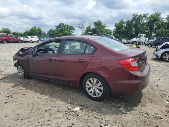 19XFB2F50CE037578 - 2012 HONDA CIVIC LX BURGUNDY photo 2