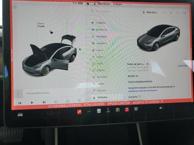 5YJ3E1EB8LF638100 - 2020 TESLA MODEL 3 灰色 照片 9