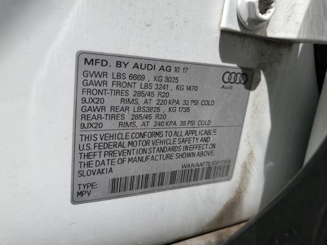 WA1VAAF73JD017358 - 2018 AUDI Q7 PRESTIGE WHITE photo 13