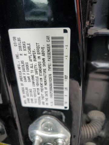 1HGCP26848A162674 - 2008 HONDA ACCORD EXL BLACK photo 13