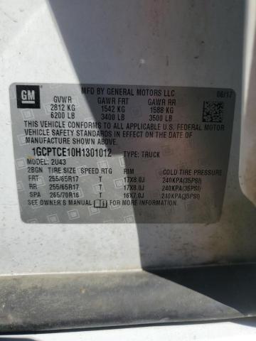 1GCPTCE10H1301012 - 2017 CHEVROLET COLORADO LT WHITE photo 12