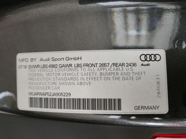 WUAPWAF52JA905229 - 2018 AUDI RS5 Graphite photo 13