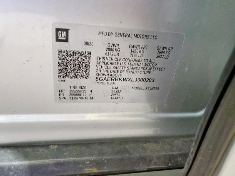 5GAERBKWXLJ300203 - 2020 BUICK ENCLAVE ESSENCE Сріблястий фото 13