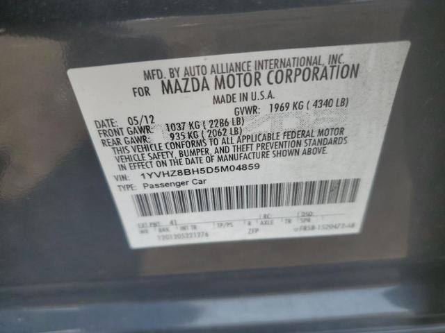 1YVHZ8BH5D5M04859 - 2013 MAZDA 6 SPORT GRAY photo 12