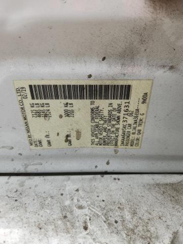 1N4AA6AV5KC371631 - 2019 NISSAN MAXIMA S თეთრი ფოტო 12