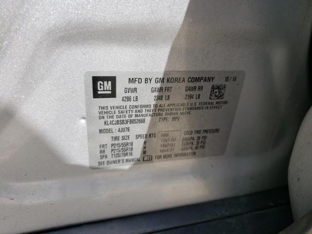 KL4CJBSB3FB052668 - 2015 BUICK ENCORE CONVENIENCE 银色 照片 12