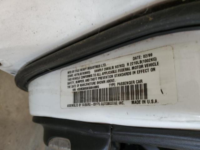 4S3BG6859X6644885 - 1999 SUBARU OUTBACK OUTBACK WHITE photo 13