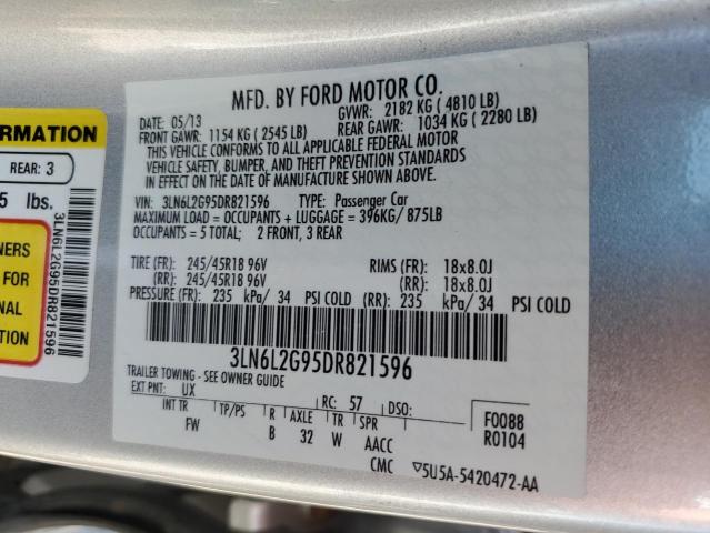 3LN6L2G95DR821596 - 2013 LINCOLN MKZ SILVER photo 12