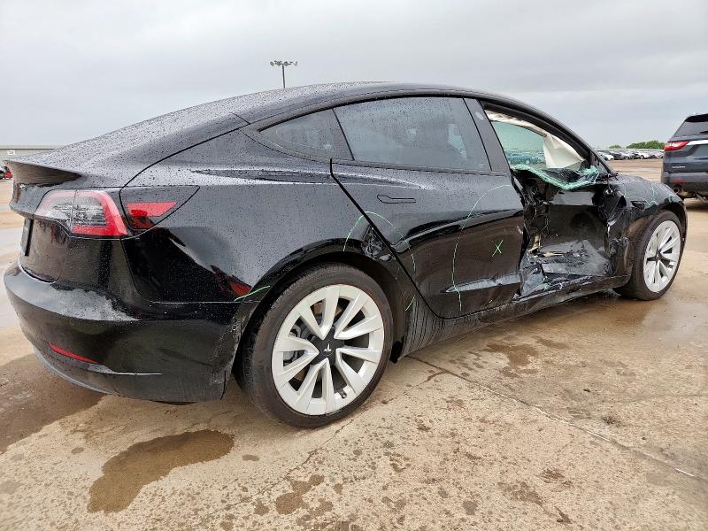 5YJ3E1EA2NF331046 - 2022 TESLA MODEL 3 黑色 照片 3