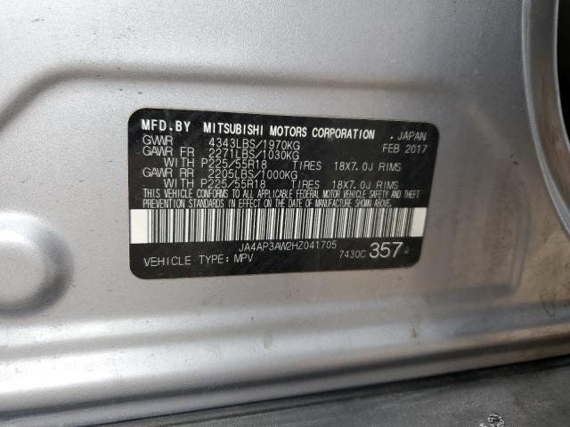 JA4AP3AW2HZ041705 - 2017 MITSUBISHI OUTLANDER ES SILVER photo 12