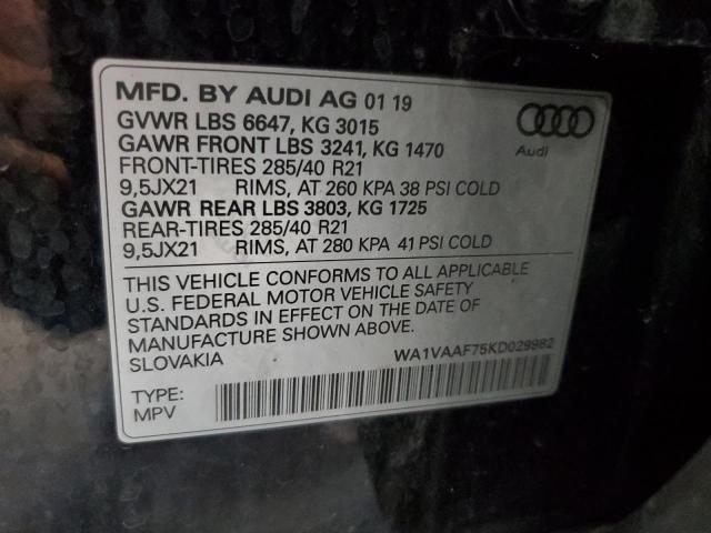 WA1VAAF75KD029982 - 2019 AUDI Q7 PRESTIGE Schwarz Foto 13