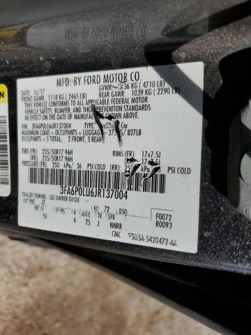 3FA6P0LU6JR137004 - 2018 FORD FUSION SE HYBRID ნაცრისფერი ფოტო 12