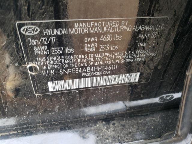 5NPE34AB4HH546111 - 2017 HYUNDAI SONATA SPORT BLACK photo 12