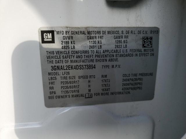 3GNAL2EK4DS573894 - 2013 CHEVROLET CAPTIVA LS 白色 照片 12