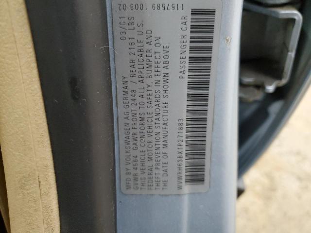 WVWRH63BX1P271883 - 2001 VOLKSWAGEN PASSAT GLX Mavi foto 12