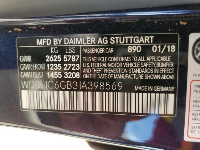 WDDUG6GB3JA398569 - 2018 MERCEDES-BENZ S 450 BLUE photo 13