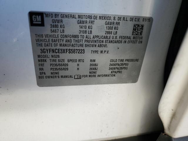 3GYFNCE3XFS587223 - 2015 CADILLAC SRX PERFORMANCE COLLECTION Ақ фото 12