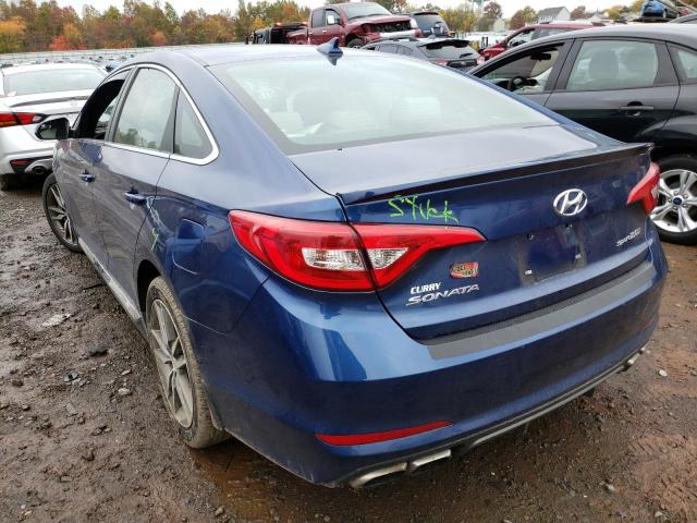5NPE34AB7HH439084 - 2017 HYUNDAI SONATA SPORT Blau Foto 3