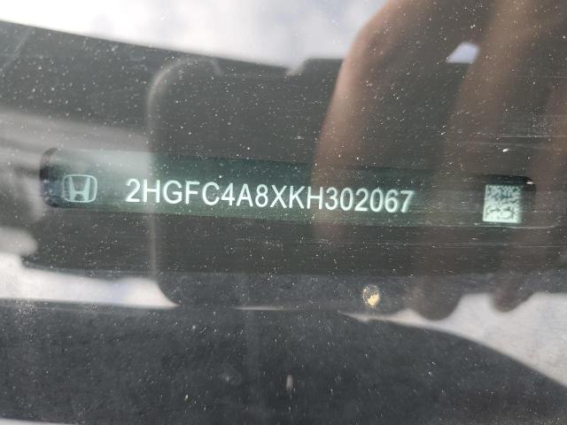 2HGFC4A8XKH302067 - 2019 HONDA CIVIC SPORT Қара фото 12