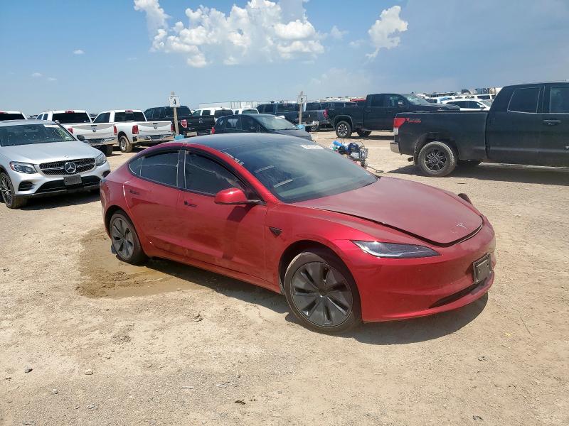 5YJ3E1EA3SF997148 - 2025 TESLA MODEL 3 RED photo 4