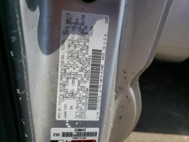 5TFTX4CN2DX023204 - 2013 TOYOTA TACOMA ACCESS CAB SILVER photo 12