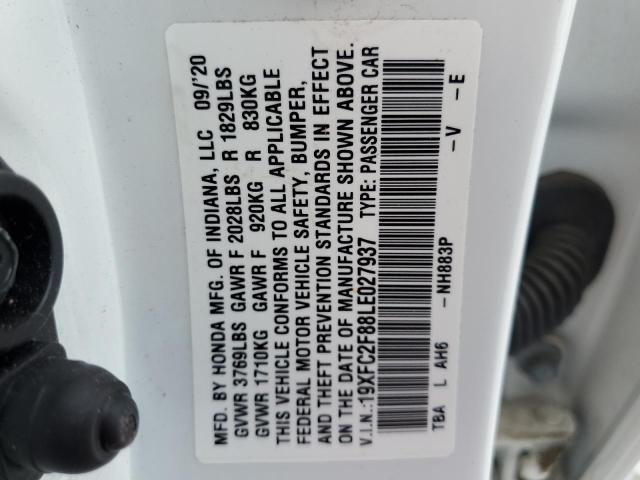 19XFC2F88LE027937 - 2020 HONDA CIVIC SPORT 白色 照片 12