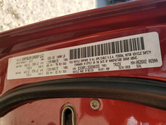 3C63RPLL5DG580355 - 2013 RAM 3500 SLT BURGUNDY photo 12