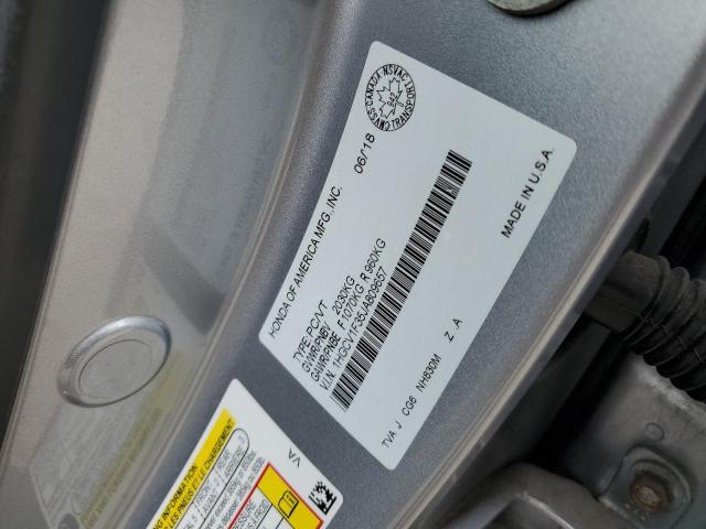 1HGCV1F35JA809657 - 2018 HONDA ACCORD SPORT ვერცხლისფერი ფოტო 12