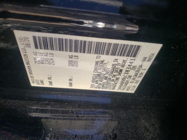 1N4AA6EV0LC383441 - 2020 NISSAN MAXIMA SR BLACK photo 10