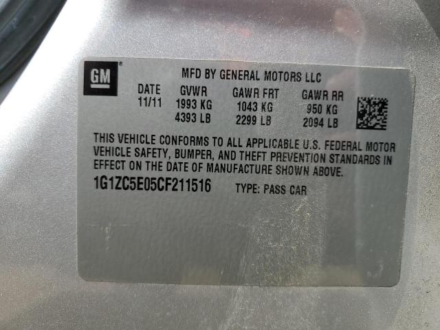 1G1ZC5E05CF211516 - 2012 CHEVROLET MALIBU 1LT SILVER photo 13