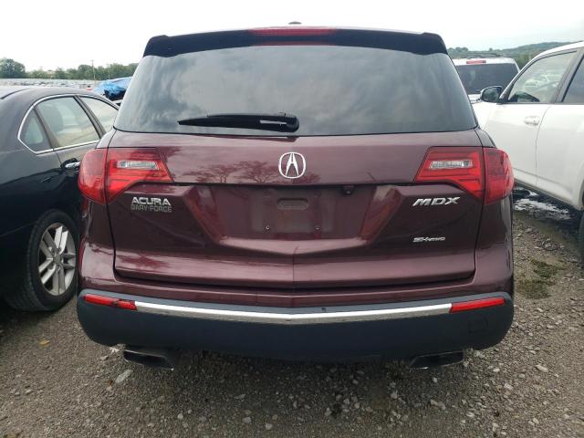 2HNYD2H40AH507272 - 2010 ACURA MDX TECHNOLOGY MAROON photo 6