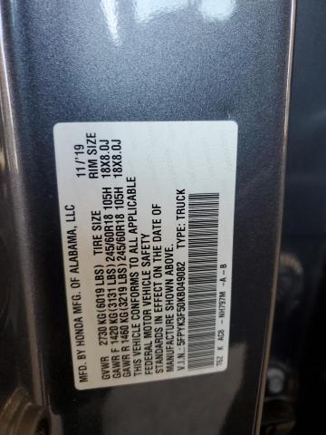 5FPYK3F50KB049082 - 2019 HONDA RIDGELINE RTL Grau Foto 12