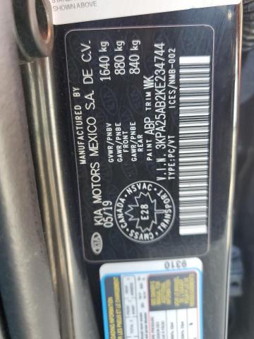 3KPA25AB2KE234744 - 2019 KIA RIO S BLACK photo 12