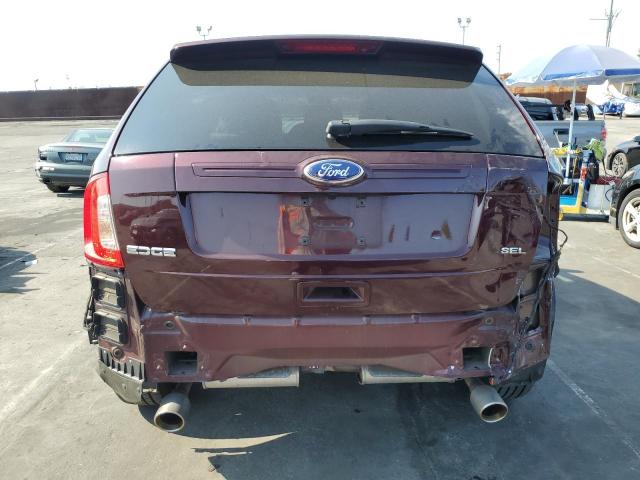 2FMDK3JCXBBB21587 - 2011 FORD EDGE SEL BURGUNDY photo 6