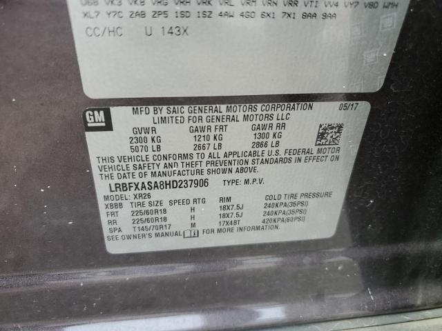 LRBFXASA8HD237906 - 2017 BUICK ENVISION PREFERRED Bənövşəyi foto 13