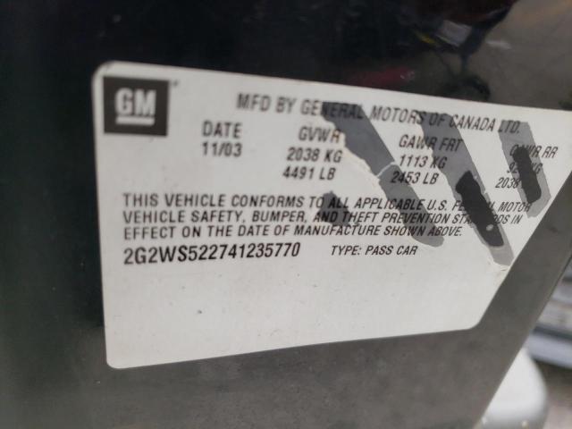 2G2WS522741235770 - 2004 PONTIAC GRAND PRIX GT2 შავი ფოტო 12