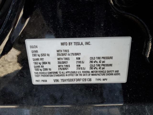 7SAYGDEF3RF128138 - 2024 TESLA MODEL Y 黑色 照片 12