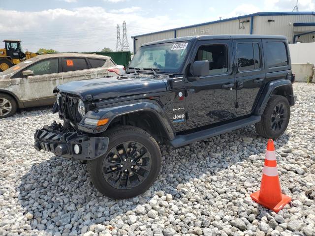 1C4JJXP66MW872285 - 2021 JEEP WRANGLER U SAHARA 4XE BLACK photo 1