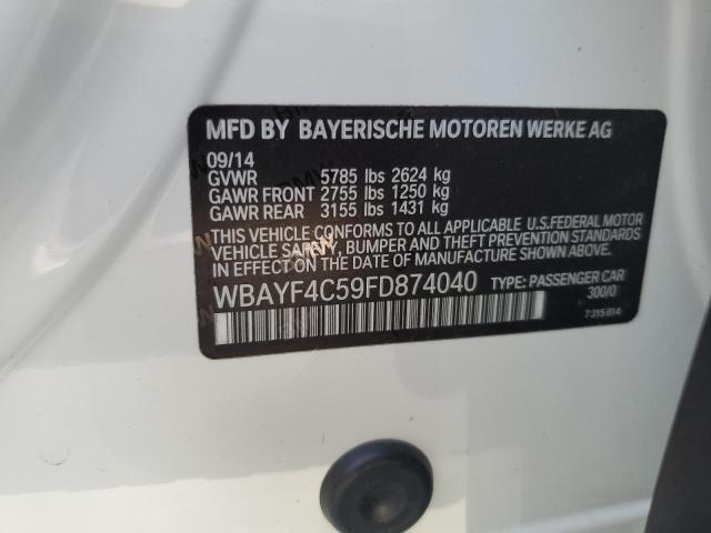 WBAYF4C59FD874040 - 2015 BMW 740 LXI WHITE photo 12