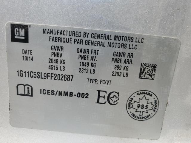 1G11C5SL9FF202687 - 2015 CHEVROLET MALIBU 1LT SILVER photo 12