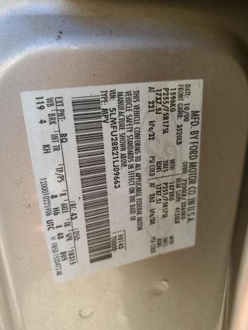 5LMFU28R21LJ09663 - 2001 LINCOLN NAVIGATOR 金色 照片 13