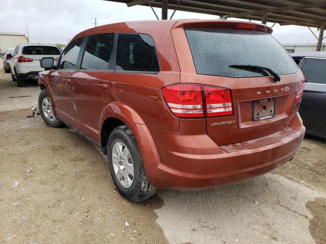 3C4PDCAB8CT222037 - 2012 DODGE JOURNEY SE ORANGE photo 3