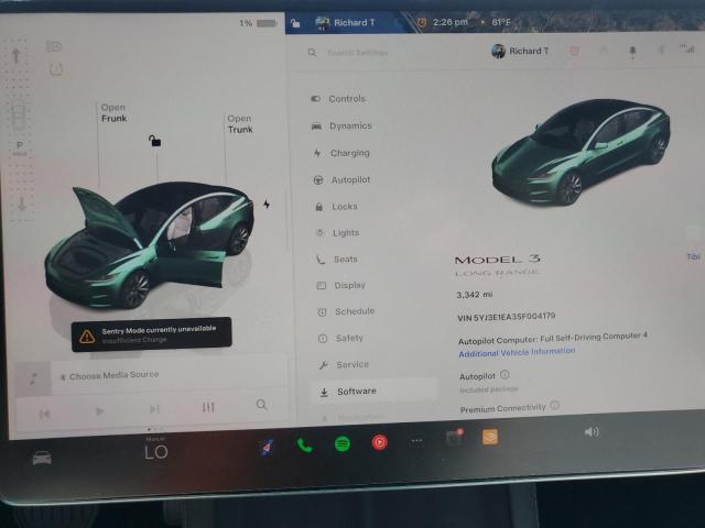 5YJ3E1EA3SF004179 - 2025 TESLA MODEL 3 GRAY photo 9