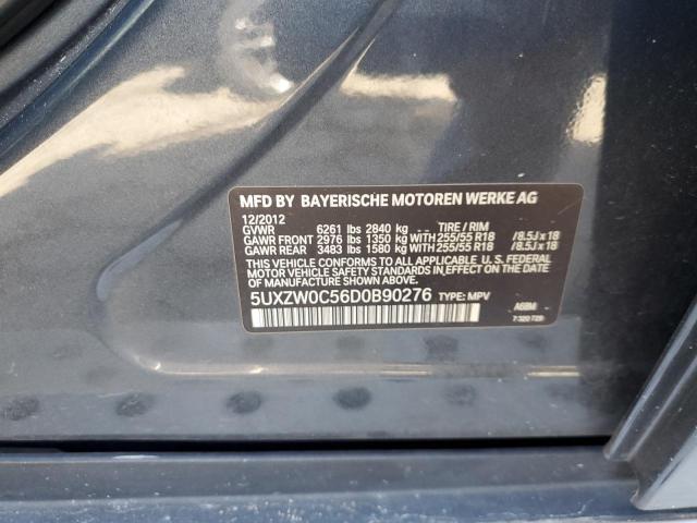 5UXZW0C56D0B90276 - 2013 BMW X5 XDRIVE35D CHARCOAL photo 13