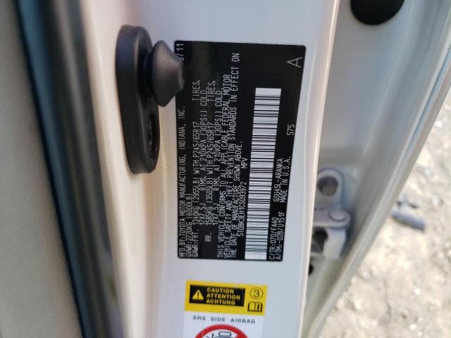 5TDBK3EH1CS093972 - 2012 TOYOTA HIGHLANDER BASE Ақ фото 10