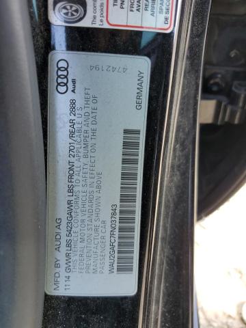 WAU2GAFC7FN037843 - 2015 AUDI A7 PRESTIGE შავი ფოტო 12